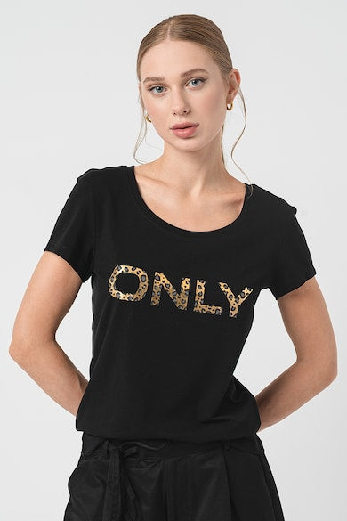 T-SHIRT LOGO LEOPARD ONLY POUR FEMME