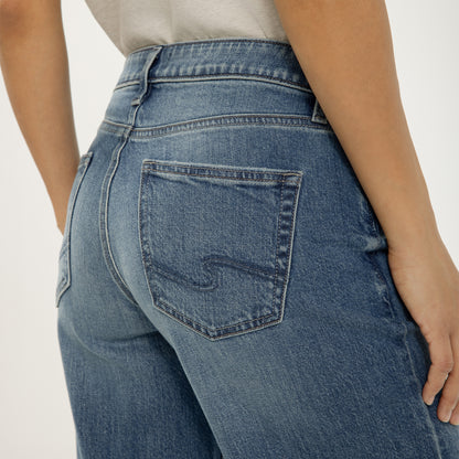 Jeans LARGE taille moyenne silver femme