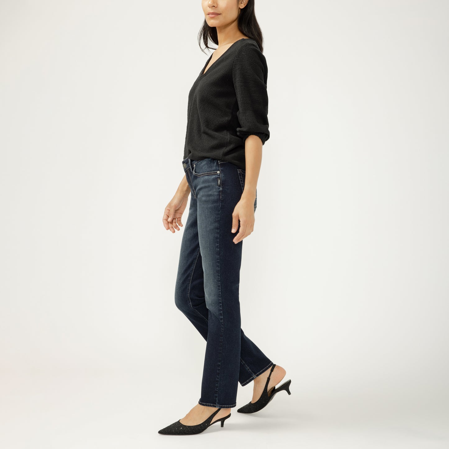 Jeans ELYSE DROIT taille moyenne silver femme