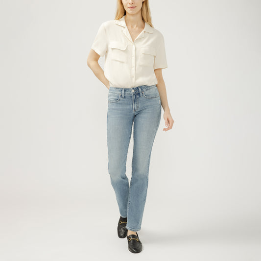 Jeans SUKI DROIT taille moyenne silver femme