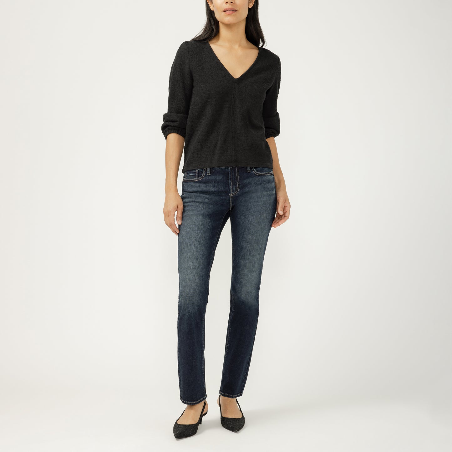 Jeans ELYSE DROIT taille moyenne silver femme