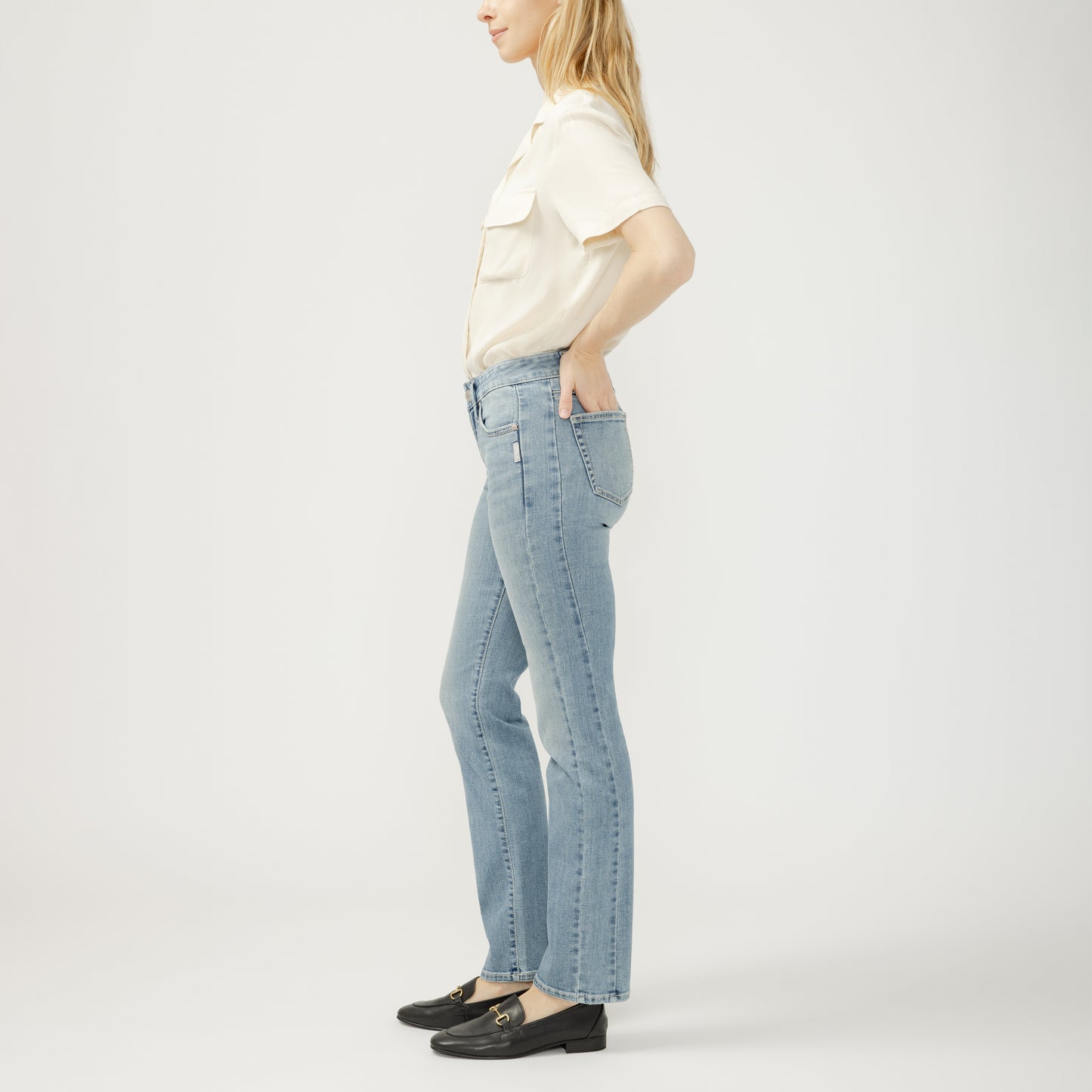 Jeans SUKI DROIT taille moyenne silver femme