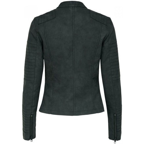 Only steady faux top leather jacket