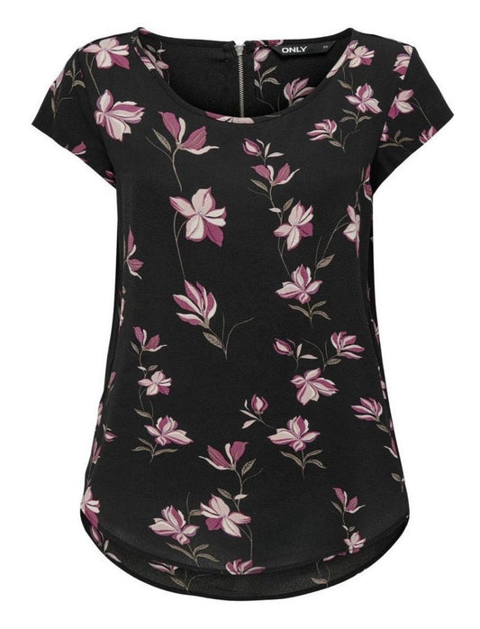 ONLY Women's Black Floral Top 
