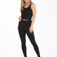 Women's Volcom Black leggings with colored band