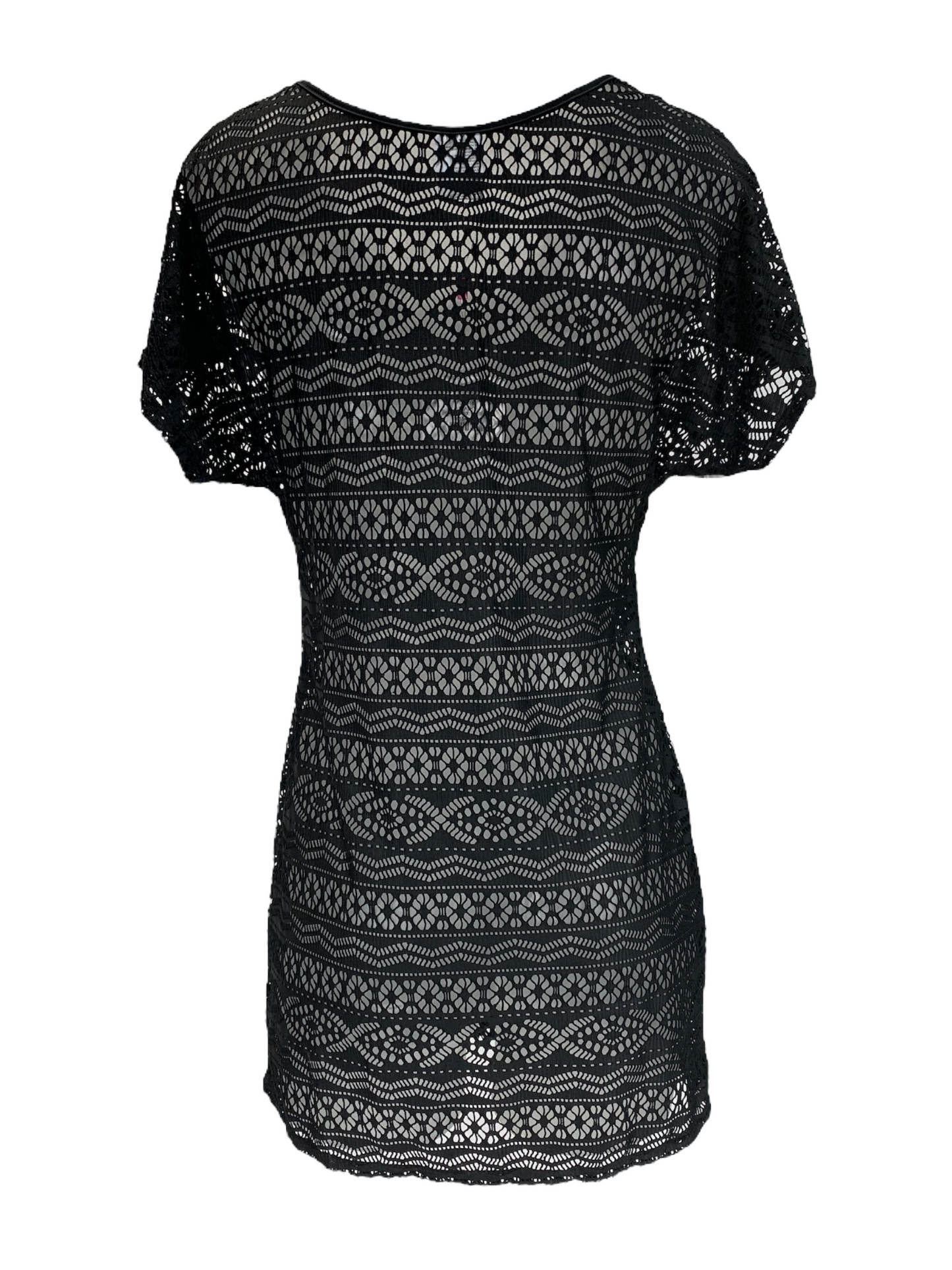 Mandarine &amp; Co black crochet beach tunic for women