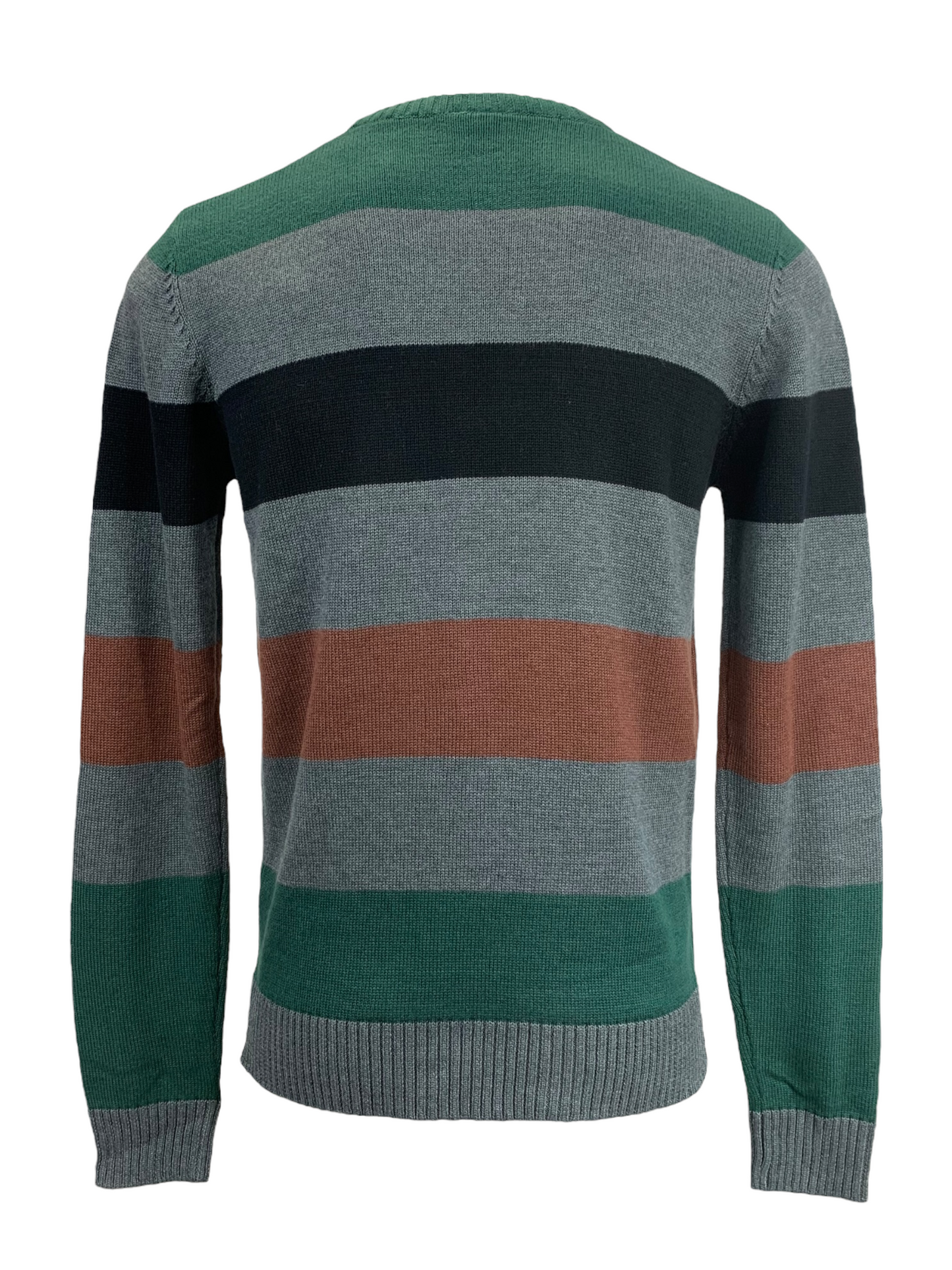 Men's Northcoast green and gray striped sweater