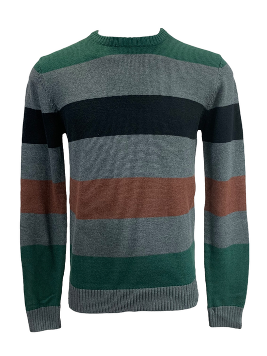 Men's Northcoast green and gray striped sweater
