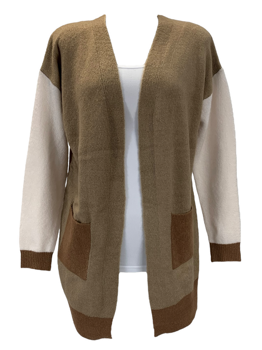 Women's Nass Woman brown and white knit cardigan