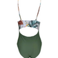 Women's Nass Woman green and white one-piece swimsuit