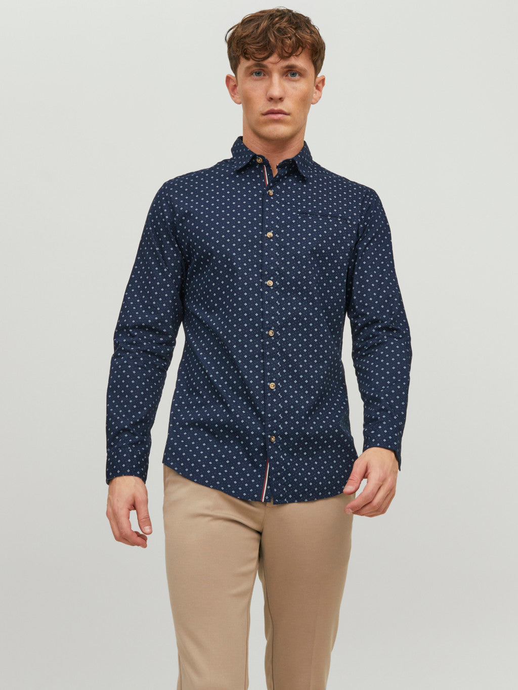 Jack&Jones men's patterned navy shirt
