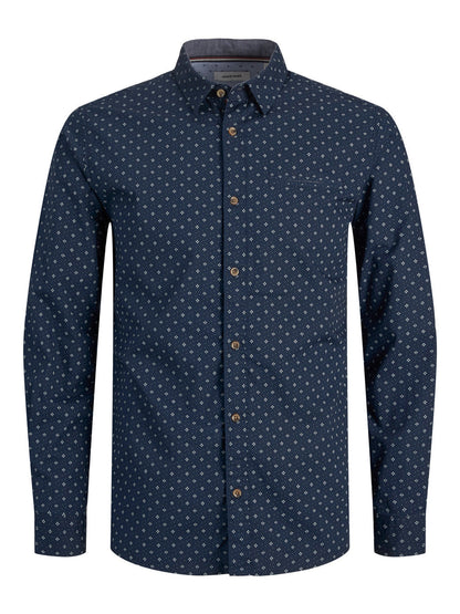 Jack&Jones men's patterned navy shirt