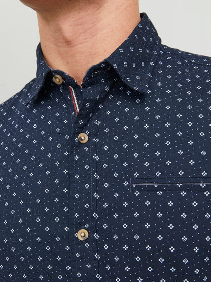 Jack&Jones men's patterned navy shirt