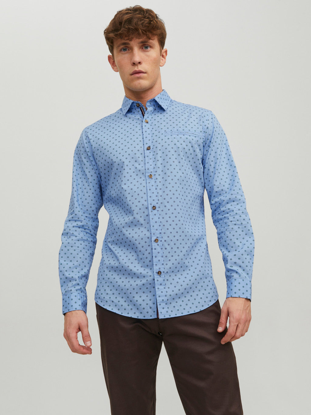Jack&Jones men's patterned blue shirt