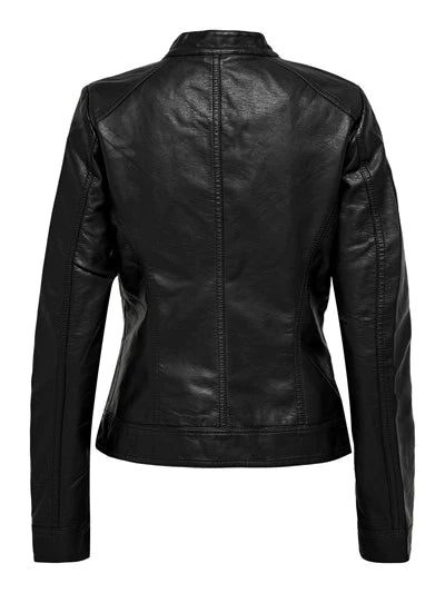 ONLY women s black faux leather jacket HANGAR 29