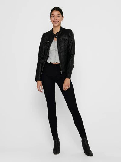 Jacket noir effet cuir ONLY pour femme