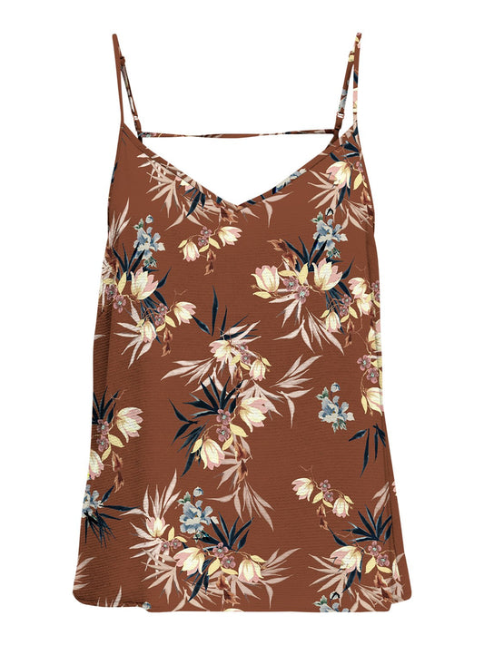 ONLY Women's Brown Floral Tank Top