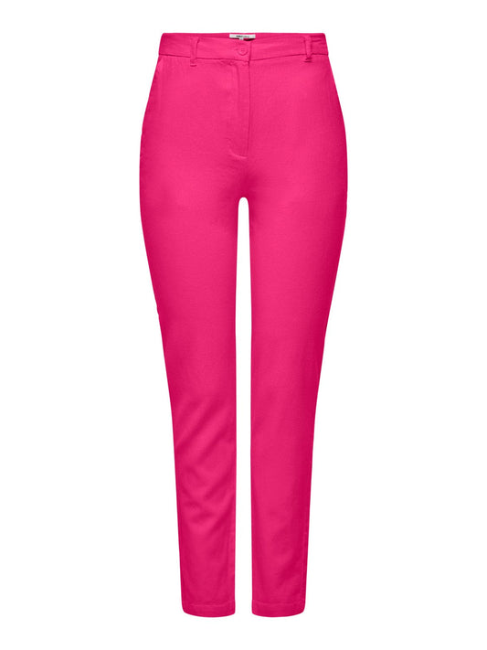 Women's ONLY pink linen cigarette pants