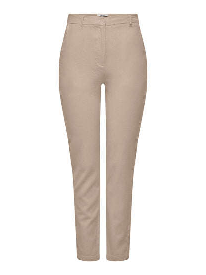 Pantalon cigarette beige en lin ONLY pour femme