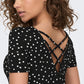 Robe noire à motifs dos croisé ONLY pour femme