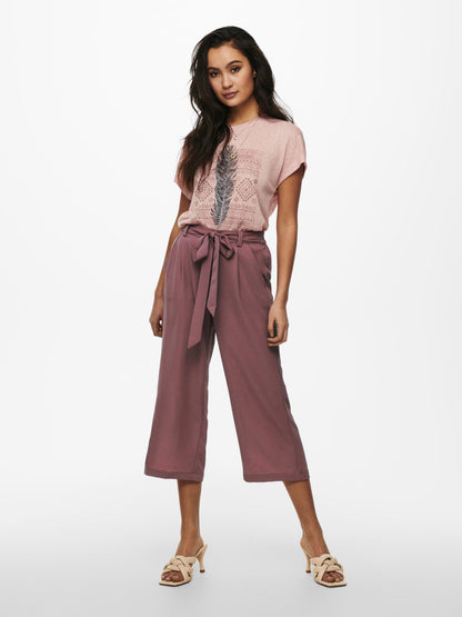 Pantalon vieux rose palazzo ONLY pour femme