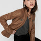 Jacket brun effet cuir ONLY pour femme