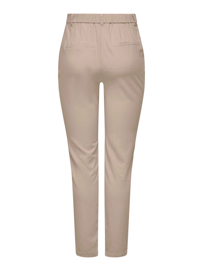 Pantalon cigarette beige en lin ONLY pour femme