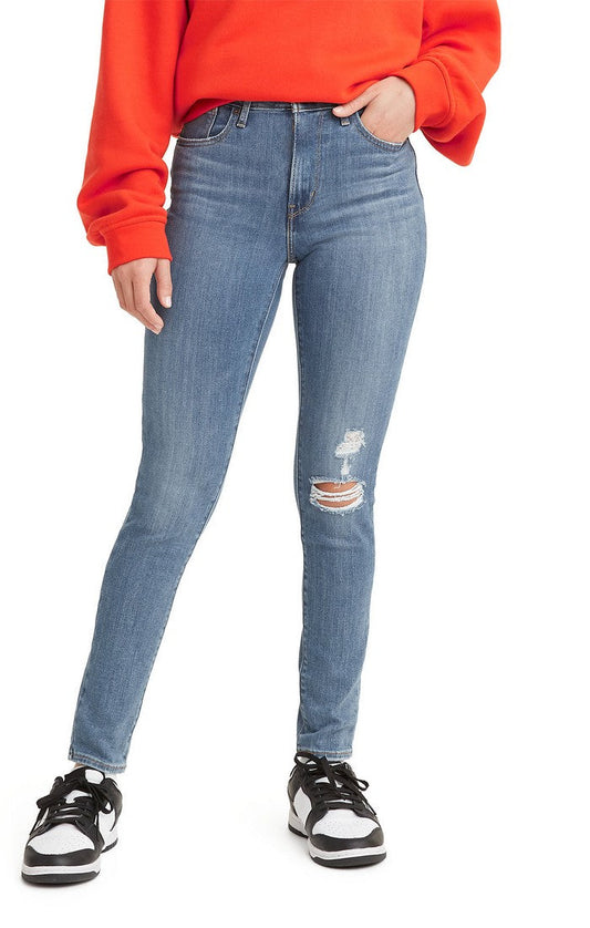 Women's Levi's 721 filiform blue jeans with holes