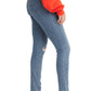 Jeans Levi's 721 filiforme bleu avec trous pour femme