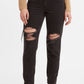 Women's Levi's black mom jeans with holes